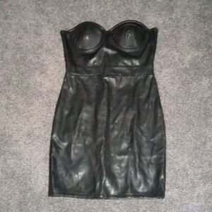 Haute monde faux leather dress L Please Read Description